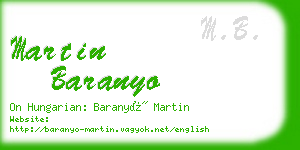 martin baranyo business card